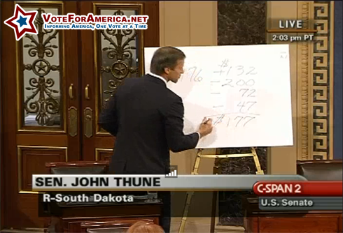 John Thune (R, SD) Can't Add